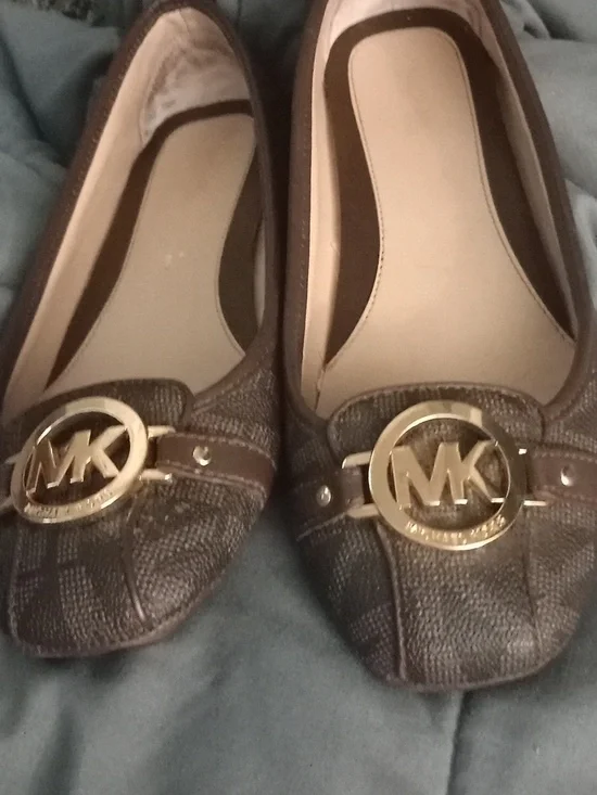 Michael Kors Brown Logo-Embellished Ballet Flat - Picture 1 of 6
